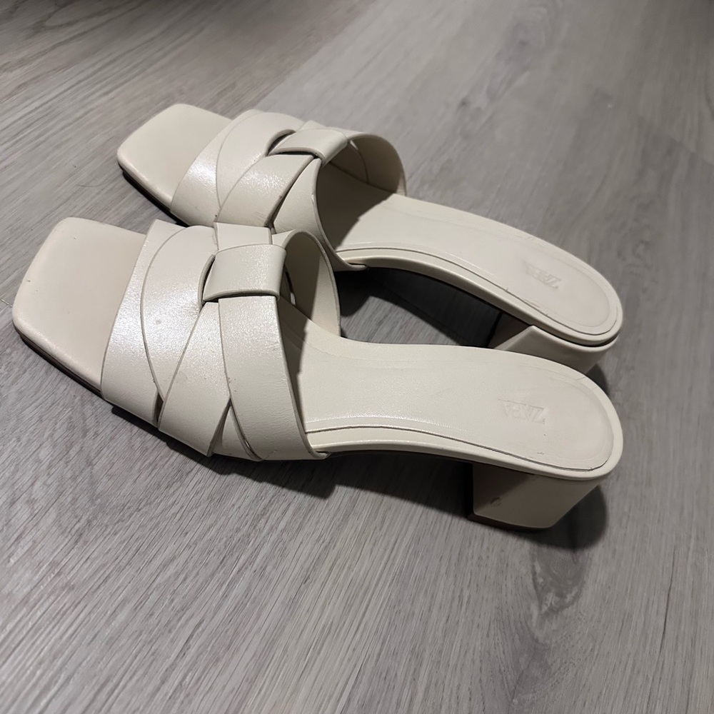 Zara Cream Women's Heeled Sandals